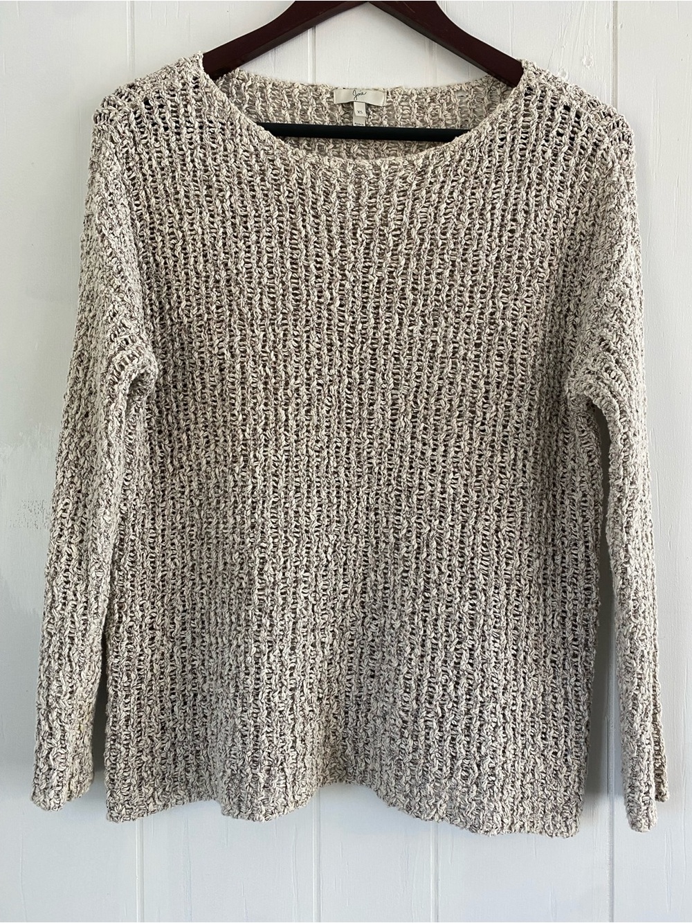 Joie Cream Open Knit Pullover Sweater Women's XS Boho Beach Coastal